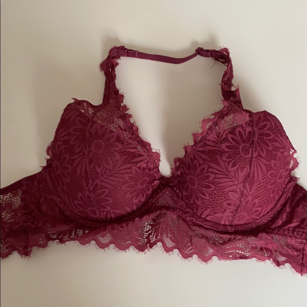 Pink by Victoria Secret fuchsia/magenta lace bra